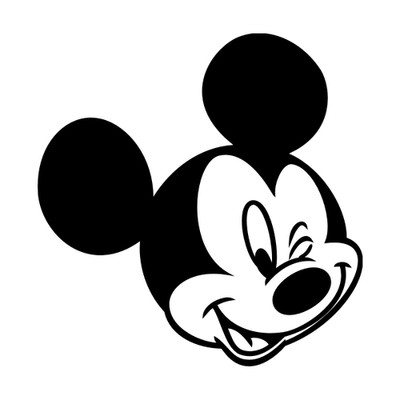 Disney Mickey Mouse Aufkleber 11cm x 12cm weiß glanz kostenloser Versand