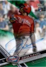 2017 Topps Clearly Authentic #CAAU-JA Jorge Alfaro Green #/99