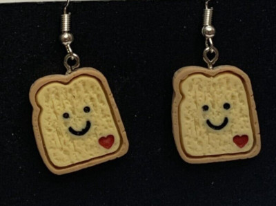 Toast Earring, Bread Earring, Gift Idea, Dangle Earring, Funny Food Earring