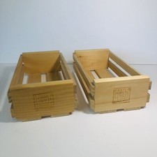 Napa Valley Box 12 Cassette Tape Holder Wooden Storage Crate Lot of 2 c