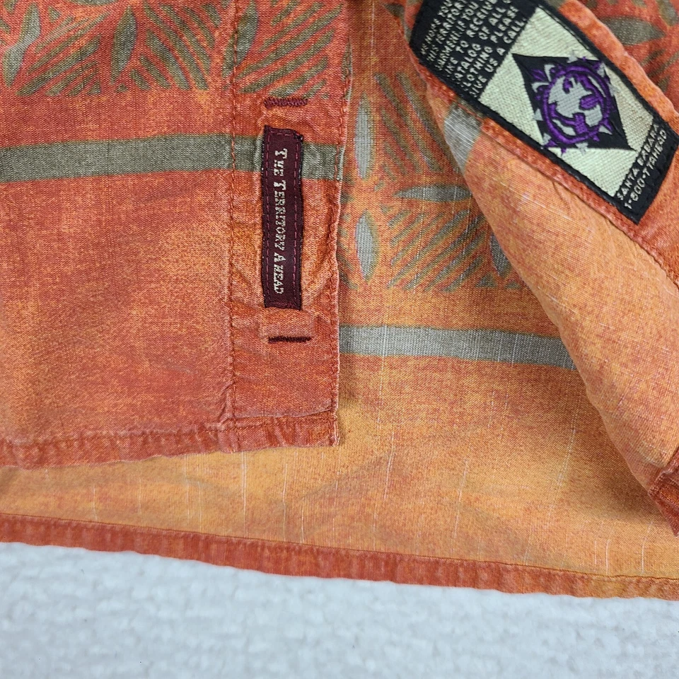 The Territory Ahead Dress Shirt Mens XL Dark Orange Aztec Hawaiian Button Up - Image 2 of 4