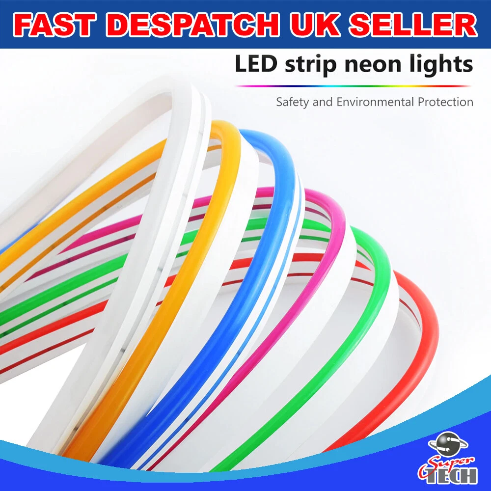 5M 12V SMD2835 6x12mm Silicon LED Flexible Neon Light Strip with 5A Power Supply