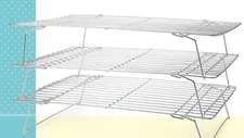 3 Tier Cooling Rack Nonstick Coating Bakeware Bake Cookie Stackable Collapsible 