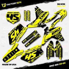Black & Yellow Slick Racing Graphics Kit fit 05-06 Suzuki RMZ450 Sticker RMZ 450