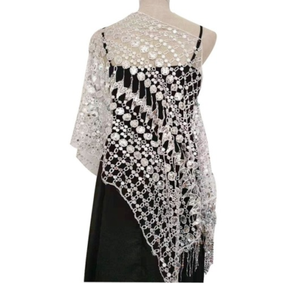 5 Colors Sequin Glitter Evening Dress Women Shrugs Wraps Bridal Shawl Cape  | eBay