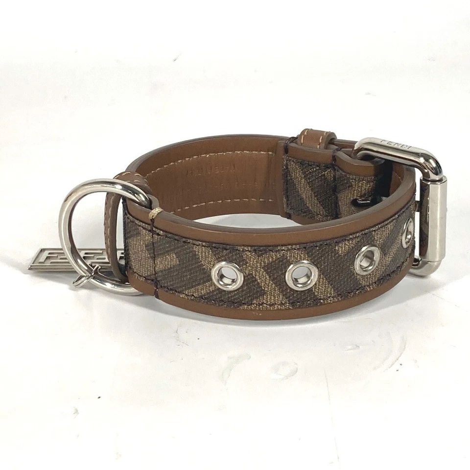 FENDI 8AC016 zucca dog collar dog pet Accessories Dogs Collar Leather Brown - Image 4 of 4