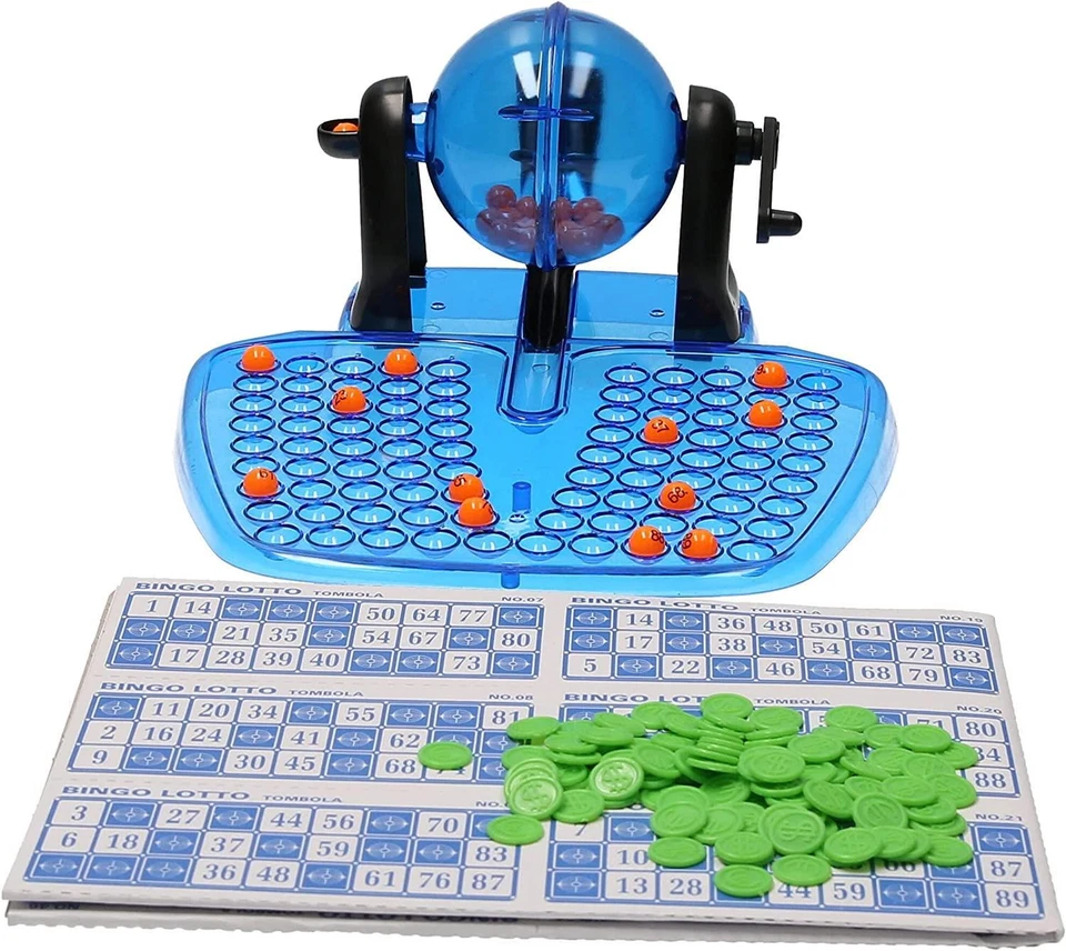 Family Bingo Game With 90 Balls & Reusable Cards Revolving Lotto Machine Kids 5+ - Image 3 of 4