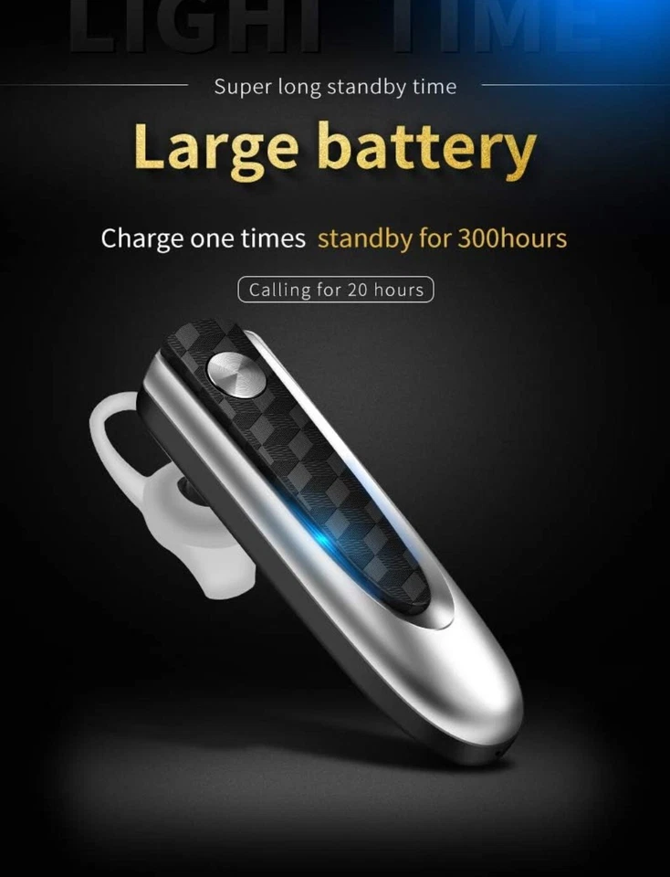 Auricolare Bluetooth V5.2 Cuffie Wireless Cuffia Universale Android/IOS - Immagine 3 di 4