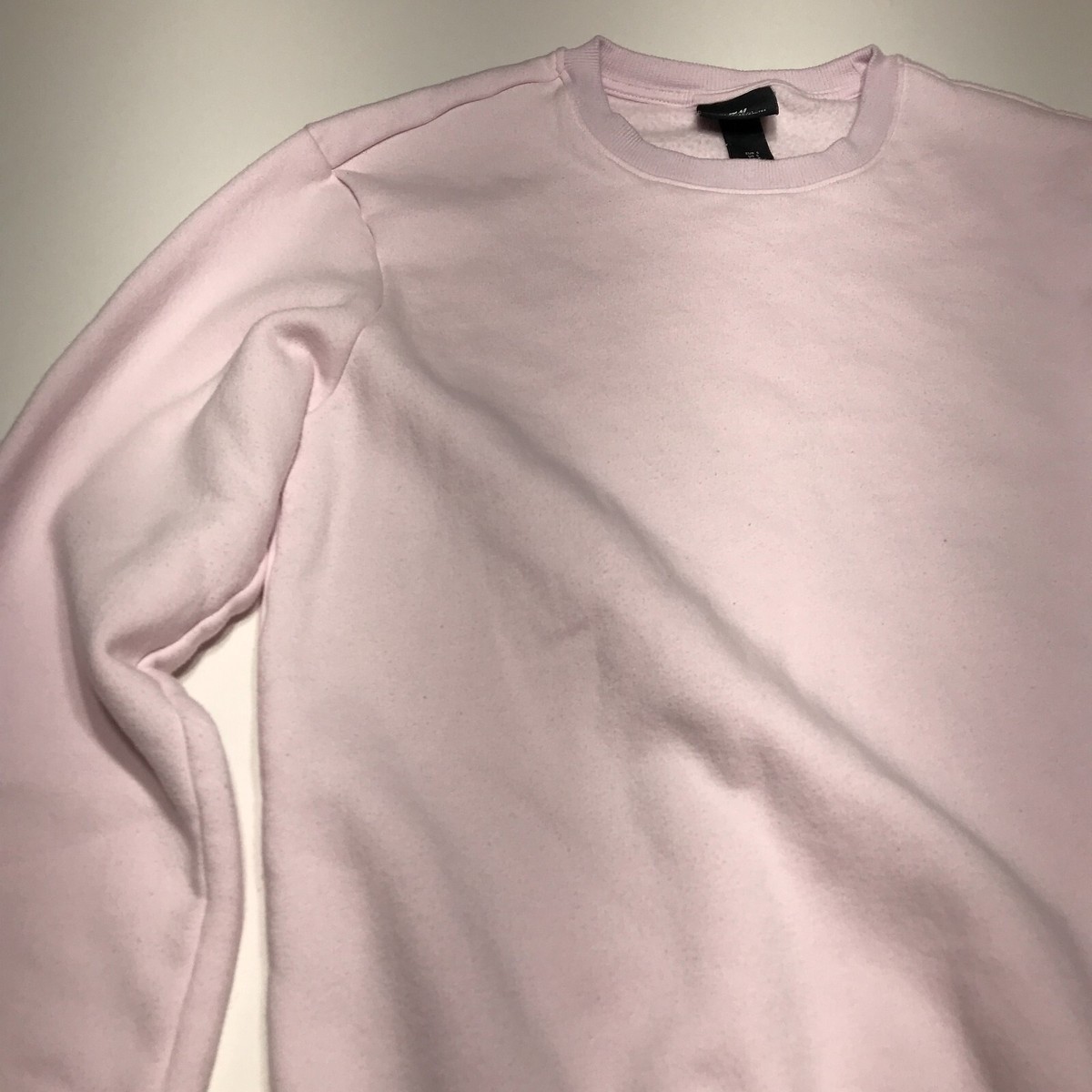 H&M Sweatshirt Womens Sz Small Relaxed Fit Pink Pullover Fleece