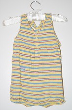 NWT Ralph Lauren Infant Girls Yellow Striped Sleeveless Bubble Romper sz 12M