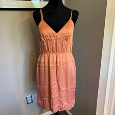J. Crew knee length silk sweetheart neckline spaghetti strap dress peach size 4