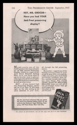 1935 Jack Frost Sugar Selling Plan Retail Grocery Store Display Photo Print Ad