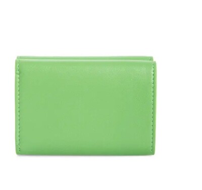 NWT BALENCIAGA Mini Logo Leather Wallet Light Green | eBay