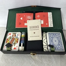 Vintage Romme Bridge Black Set Spielanweisung 2 Full Decks Plus Sealed Skat Deck