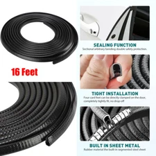 16 Feet Car Rubber Seal Trim Molding Door Edge Lock Protector Weather Strip New