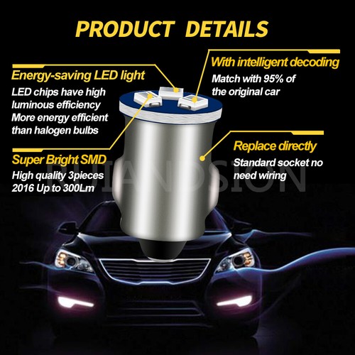Ruiandsion BA7S LED 12V Car Decodes Dashboard indicator Warm Light 300lm 7colors - Picture 2 of 6