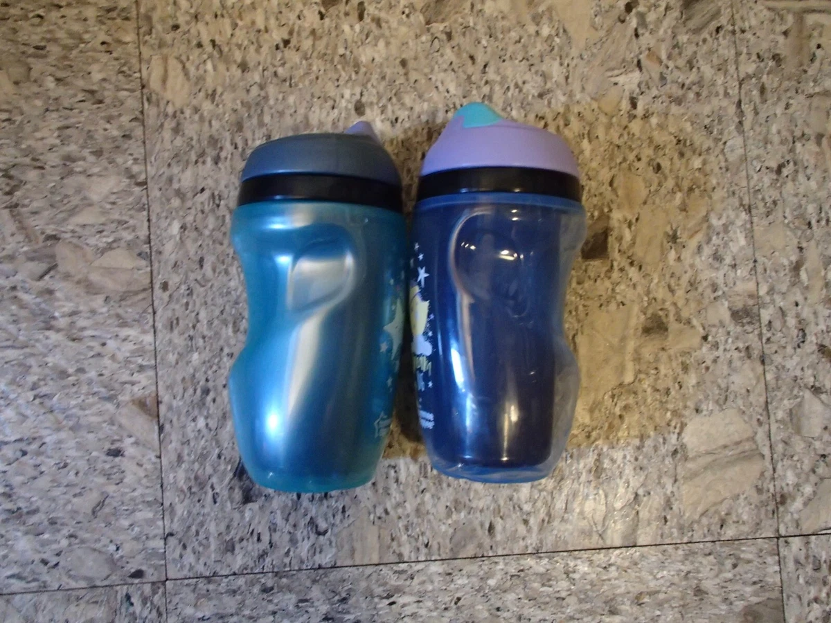 2 PK Tommy Tippee Non-Spill Insulated Toddler Tumbler Cup 12+M Blue & Purple