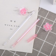 7Pcs Cute Pink Flower Hangings Gel Pens Office School Student Stationery Gifts
