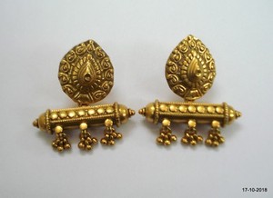 Authentic ethnic sterling silver gold vermeil gold gilded earrings gold plated earrings