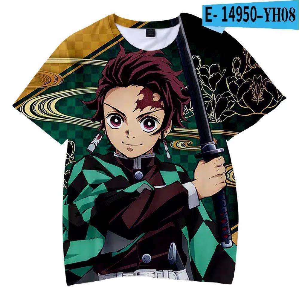 short sleeve cartoon figure Anime Demon Slayer Kamado Tanjirouu cosplay  T-Shirt | eBay