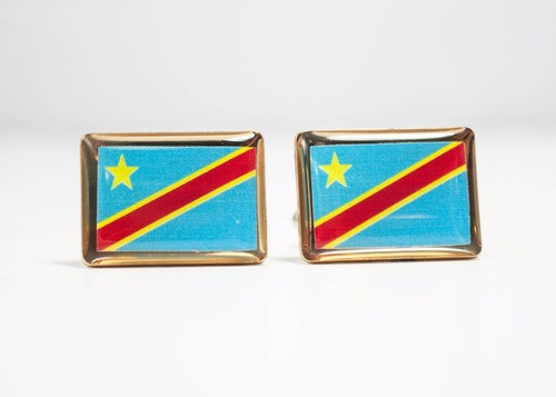 Démocratique République De Le Congo Drapeau Boutons Manchette DRC Afrique - Photo 2 sur 2