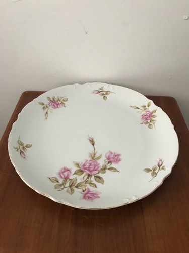 Vtg Mikasa Fine China Rosetta Roses 12” Round Serving Platter Floral Chop Plate