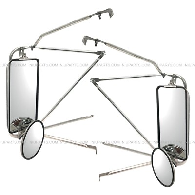 Door Mirror CAB MOUNT Stainless - LH & RH Fit 88-10 Freightliner FLD112 FLD120