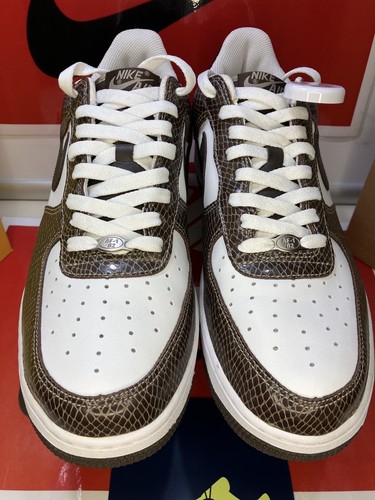 Nike Air Force 1 Snakeskin Baroque Trainers Men Size 10 UK 45 EU Brown Rare - Picture 20 of 24
