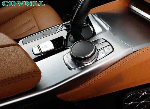 For BMW 5 Series G30 2018-2019 Matte Silver Central Console Water Cup Frame Trim - Picture 6 of 6