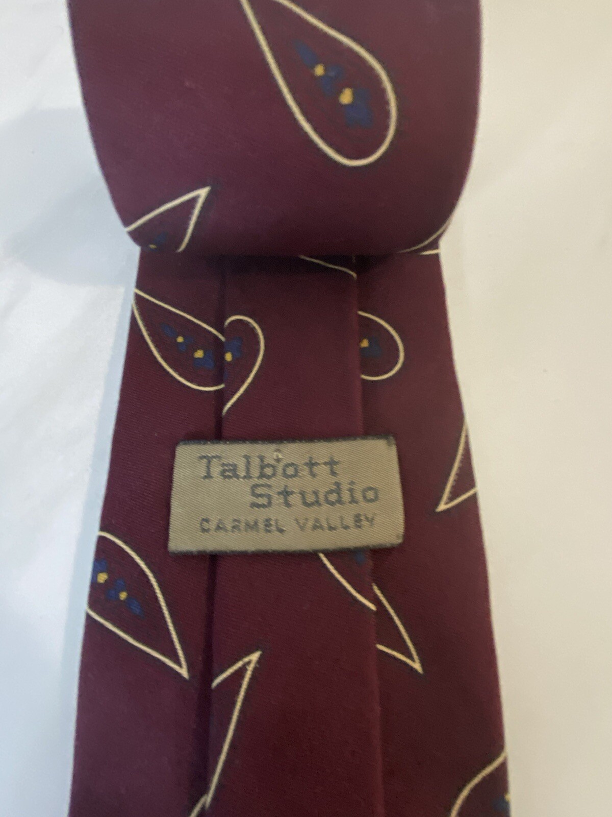 Vintage Robert Talbott Studio classic burgundy pa… - image 3