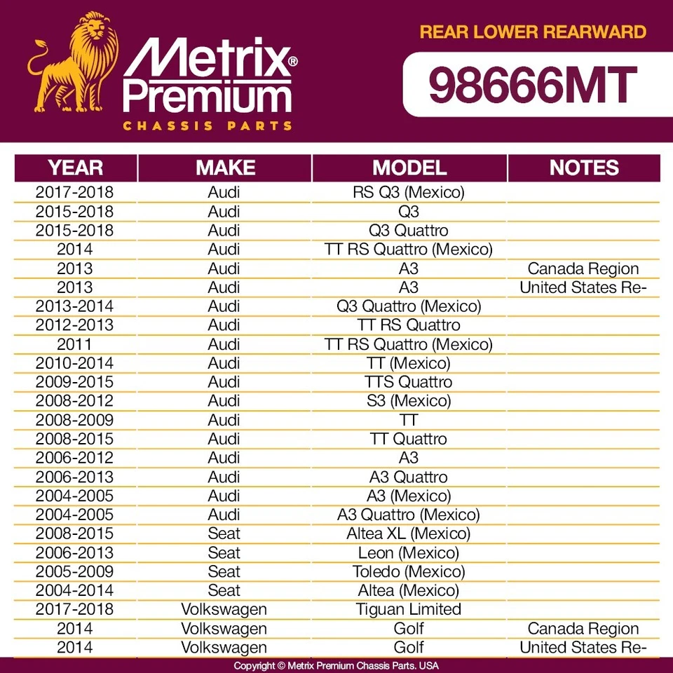 Juego de brazo de control trasero inferior trasero para VW Jetta GTI Golf Audi Q3 A3 TT RK6442309 Foto 2 de 4