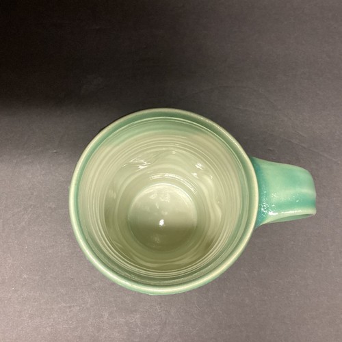 Large Green Pottery Art Mug Signed Porcelain Clay Hand Built Unique - Picture 2 of 8