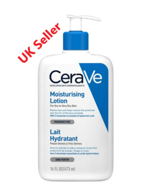 CeraVe Feuchtigkeitslotion für trockene bis sehr trockene Haut 473 ml UK VERKÄUFER BRANDNEU