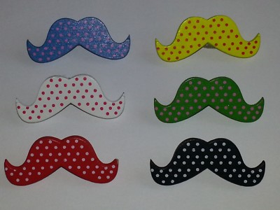 Mustache Beard Polka Dot Pins Brooches Mixed Colors Hipster