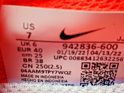 NIKE FREE RN 2018 RED WHITE 942836 600 MEN'S SIZE 7 US | eBay