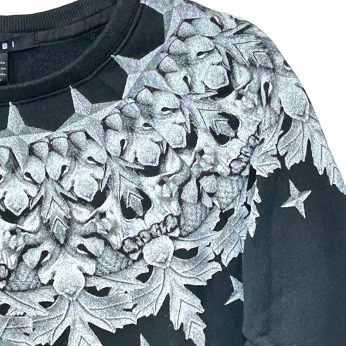 KSUBI Cult Crest Skull Raglan Long Sleeve Sweatshirt Black Women's Small NWT - Picture 6 of 9