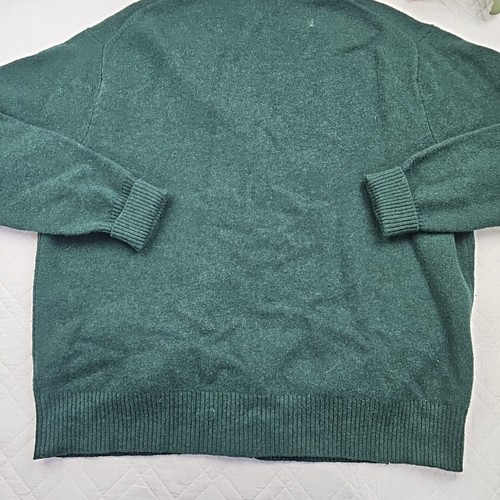 Cardigan vintage Polo Ralph Lauren 100% lana di agnello verde bottoni taglia XL Hong Kong - Foto 7 di 8