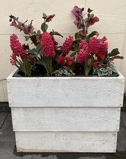 Stunning Raised Bed Planter Made from White  Concrete - Easy To Move Used