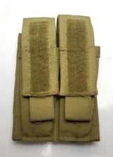 QTY (1) Military Army BLACKHAWK Double Pistol Mag Pouch Khaki MOLLE USED