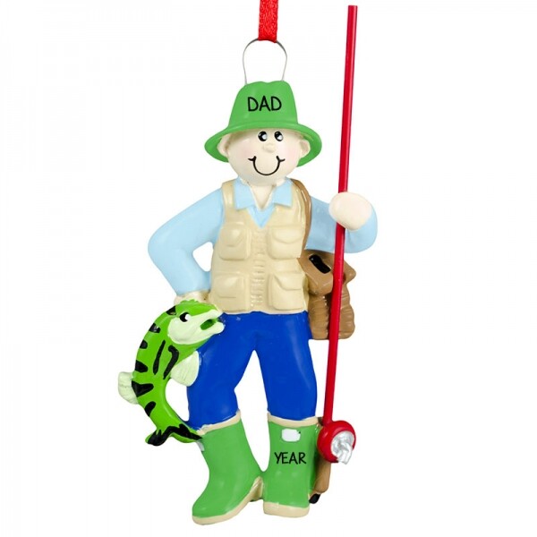 Fisherman Personalized Christmas Tree Ornament