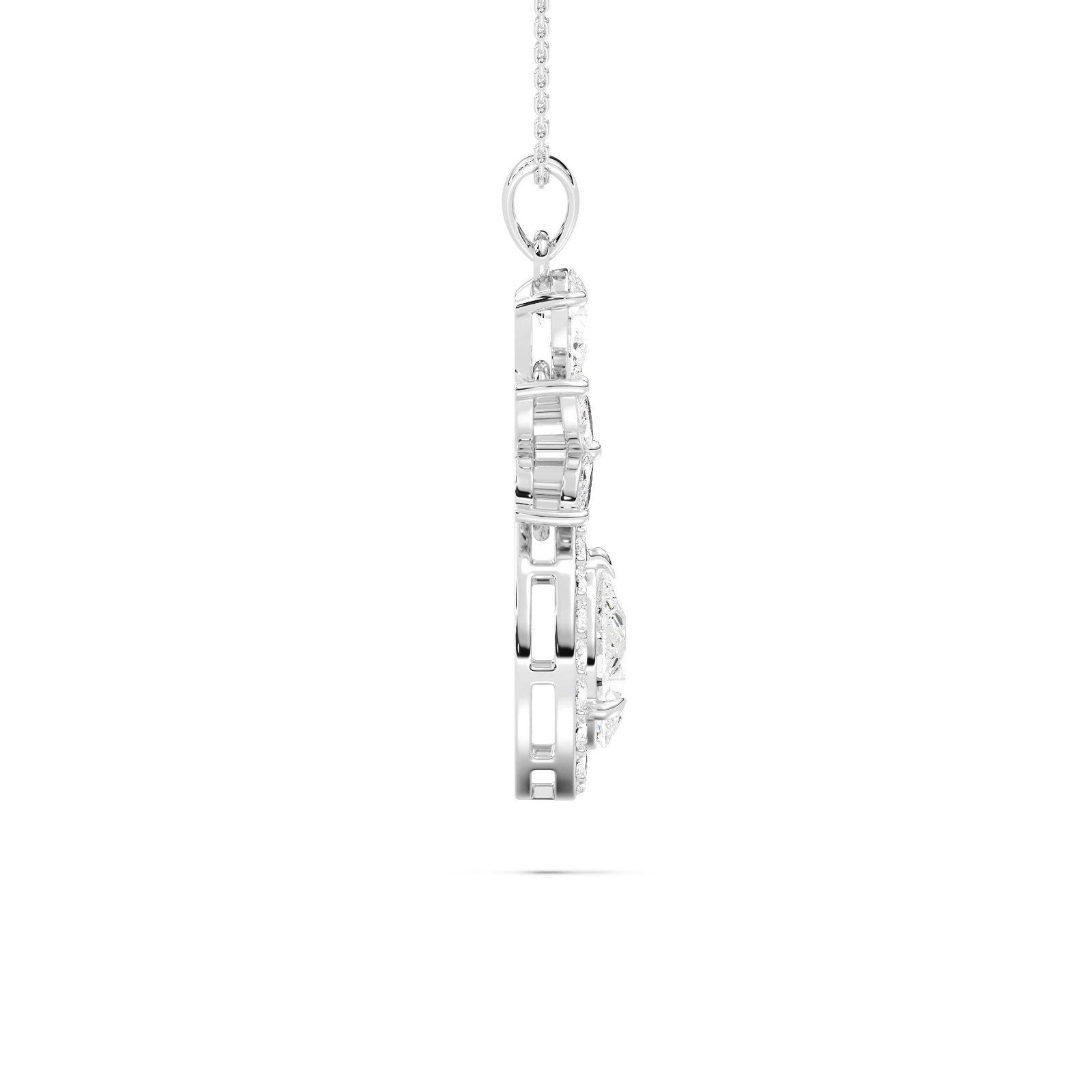 1.56 ct igi certified lab grown diamond 14k white gold pendant necklace chain image-2