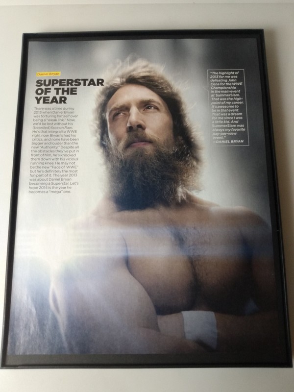WWE Daniel Bryan MAGAZINE PAGE CUTOUT in New Frame 2013 Superstar Of The Year