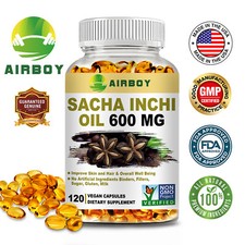 120pcs Sacha Inchi Oil 600mg - for Skin,Hair Health, Antioxidant, Immune Support