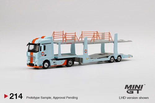 Mini GT 1:64 Mercedes-Benz Actros w/ Car Carrier trailer #214 - Picture 3 of 6