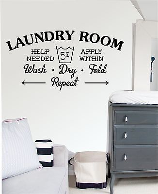 Laundry Room Wall Art Sticker Decal Mural Kitchen Utility Wash Dry - Wall Art Utility Room