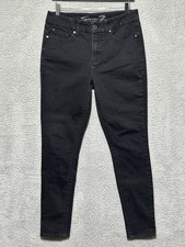 Seven7 Womens 10 Tummyless High Rise Comfortable Stretch Skinny Black Jean