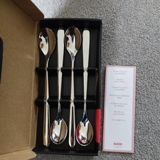 4 Alessi Nuovo Milano Long drink spoon set boxed latte stainless steel 20cm vgc