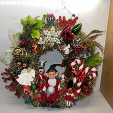 Handmade Vintage Ornament Christmas Wreath