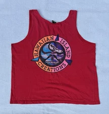 Vtg 80s 90s Hawaiian Island Creations HIC Logo Tank Top Shirt Beach Surf Skate
