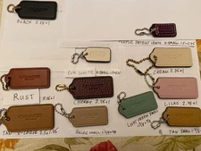 Authentic Coach Handbag Leather Hang Tags Different Colors NEW